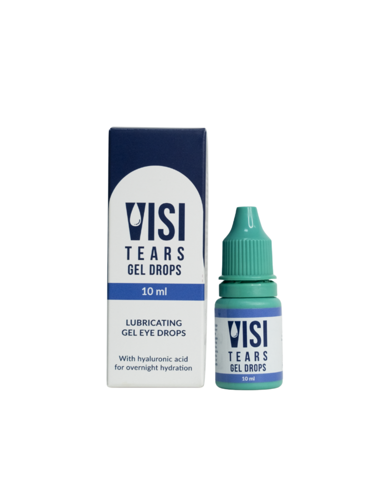VisiTears Gel Drops intensive lubricating eye gel with sodium hyaluronate and CMC for overnight dry eye protection and long-lasting moisture retention