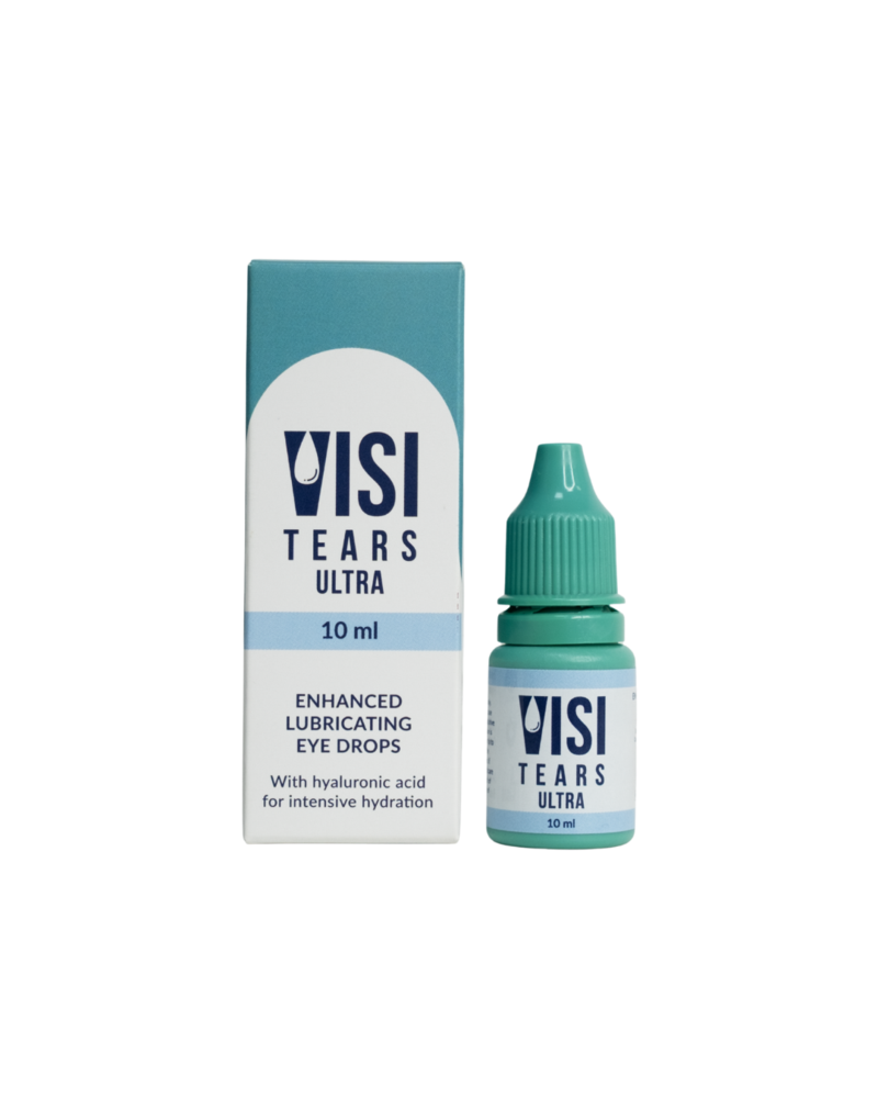 VisiTears Ultra advanced dry eye drops with sodium hyaluronate, CMC and glycerine for severe dry eye relief and prolonged ocular hydration
